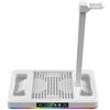 Generico Base della ventola di raffreddamento per Xbox Series X/S Host, caricatore per controller e supporto per cuffie Supporto di ricarica RGB con ventola di raffreddamento per Xbox Series X/S (Bianco)
