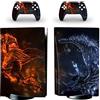 PDURMBUAB Nessuna Schiuma Nessuna Bolla Per PS5 Skin Disc Edition Anime Console E Controller Vinile Cover Wraps Per PS 5 Version 65635