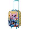 CARTOON Valigia Trolley Bambino Stitch e Angel 52x33x17 cm Bagaglio a Mano Semirigido Leggero con Ruote Manico Allungabile Interno con Cinghie Grafica Stitch Angel