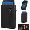 Appdo Bluvella 2.0 Portafoglio Uomo Compatto con Protezione RFID, Porta Carte Slim con Accesso Rapido, Porta Monete con Zip e Chiusura Magnetica, Design Elegante e Funzionale (Nero)