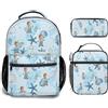 Generic Personalizzata Zaino scuola elementare bambina ragazzo Personalizzato il tuo con Foto viso Scuola 3 Pezzi zainetto asilo bambino con borsa termica e Astuccio zaini elementari media superiore