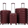 Flight Knight ABS 3 Taglia Valigia Leggera Compatibile Con Alitalia, easyJet, RyanAir, Air Italy E Tanti Altri! Trolley Bagaglio A Mano 55x35x20 cm Grande Bagaglio Da Stiva 4 Rotelle.