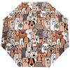 HMZXZ RXYY Ombrello pieghevole con disegno di cane e gatto, con apertura automatica, per donne, uomini, ragazzi, ragazze, antivento, compatto, da viaggio, leggero