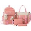 CAMEIRGOU Zaino Scuola Elementare Per Ragazza, 4 Pezzi Set Di Zaino Per La Scuola Per Bambini, Zaino Casual Portatile Con Astuccio, Zainetto Bambino Impermeabile Con Borsetta Per Ragazzi Ragazze (rosa)