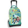Me contro Te Trolley Zaino Scuola Organizzato Spinner 3 Ruote Verde Tiffany Sganciabile