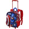 Marvel Captain America Patriot-Zainetto 3D con Ruote Piccolo, Multicolore, 26 x 34 cm, Capacità 7 L