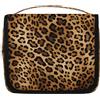 Ethebre Beauty case da viaggio con stampa leopardata con gancio per appenderlo, organizer per trucchi impermeabile da appendere, borsa cosmetica portatile per donne e uomini, accessori essenziali da viaggio