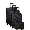 Namira Travel Set di Valigie Rigide in ABS con Beauty Case | 20"-24"-28" + Beauty 14" | 8 Ruote 360°, Trolley con Chiusura Incassata, Maniglia con Logo, Fodera 210D | Leggere e Resistenti (Nero)