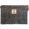 TAILORMAP Portamonete Harris Tweed fatto a mano, borsa per rossetto, vintage britannico portatile, portafoglio per carte di credito e documenti d'identità con cerniera YKK per donne e uomini, Grigio e marrone