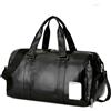 YXINAER Borsone da Viaggio Pelle Borsa da palestra in pelle, borsa sportiva asciutta e bagnata for uomo donna, for allenamento, fitness, yoga, viaggio, bagaglio a tracolla(L)