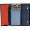 DUDU Portachiavi Classico in Vera Pelle Uomo Donna Multicolore a 6 Ganci Navy