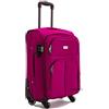 R.Leone Valigia da 1 pezzo Fino a Set 3 Trolley Espandibile grande, medio e bagaglio a mano 4 ruote in stoffa 214 (Fucsia, M Medio)