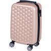 PROVITERA Trolley Cabina Rigido in ABS con Maniglia Telescopica, Valigia Leggera e Durevole per Viaggi, Bagaglio a Mano con 4 Ruote Easy Roll Piroettanti, Dimensioni 33.5 x 22 x 55 cm (Oro)