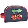 Franco Cosimo Panini PACHA - Travel Case Donna, Beauty Case a Mezzaluna, Ideale Per Riporre Accessori Di Ogni Genere, Per Tempo Libero, Lavoro, Viaggi, Con Maniglia Laterale, Dimensioni Cm 23x15hx9,5 - Blu/Rosso
