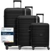 REDOLZ set valigie 3 pezzi rigide TSA 4 doppie ruote leggere viaggio bagaglio da stiva Essentials 11