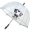 SMATI Ombrello trasparente lungo per bambini - il primo ombrello riflettente per la sicurezza del tuo bambino. (Cane Nero)