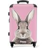 NoBoringSuitcases.com Valigia Bambini, Trolley Bambina, Valigia Grande, Valigia Per Bambini, Lucchetto TSA, Valigia Bambina, Valigia Rosa, Valigia Grande 23 kg (67 cm - 72 L), (Coniglio - Rosa)