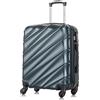 R.Leone Valigia EasyJet 56x45x25 cm Trolley Bagaglio a mano in ABS 4 Ruote 2130 (S 56x45x25cm, Verde Scuro)