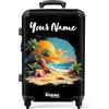 NoBoringSuitcases.com © Valigia rigida con ruote, trolley, bagaglio a mano, lucchetto TSA (Personalizzato: Murale esotico), (Valigia media 67x43x25 cm)