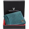 WildHorn Portafoglio da uomo in pelle protetta RFID, Cacciatore Blu, 9.5 x 12 x 2 cm, Classico