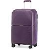 British Traveller Valigia Trolley Polipropilene Valigia Bagaglio a mano Leggero con Ruote, 55cm, Viola