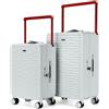 NPLE Set Valigie Trolley in 100% Policarbonato Rigido, Bagagli Ultraleggeri con Manico in Alluminio, 4 Ruote Doppie Silenziose 360°, Zip Professionale e Chiusura TSA