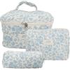 Yallmie 3 Pezzi Borsa Cosmetica Trapuntata, Beauty Case Da Viaggio Donna Grande Capacità Pochette Portatrucchi Viaggio Borsa Cosmetica Grande Beauty Trapuntato Grandei Da Toilette Makeup Bag Organizer