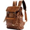 YFbear Retrò Vintage Zaini in Pelle PU Esterni Viaggi Zaino Scuola Borsa a Tracolla fit iPad e 14 Laptop Backpack per Uomo e Donna (Marrone)