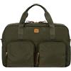 Bric's Borsone X-Collection, Borsa da Viaggio Leggera e Robusta, Bagaglio a Mano in Nylon, Tracolla Removibile, Dimensioni 46x24x22 cm, Olive