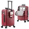 VHVYWY Valigia da viaggio con porta di ricarica USB e portabicchieri, trolley leggero e resistente in PC+ABS rigido con ruote girevoli a 360° 03,24in