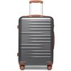 British Traveller Valigia con Ruote 74,5cm Trolley Rigida Trolley Grande con TSA Lucchetto, Grigio