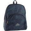 CARTOON Zaino donna Stitch Disney effetto scamosciato backpack 34 x 27 x 12 cm blu navy con motivo in rilievo tasche interne e spallacci regolabili elegante resistente e ideale per lavoro o tempo libero
