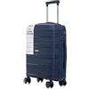 R.Leone Valigia da 1 Fino a Set 3 Bagaglio a mano 55x40x20 Ryanair, Medio, Grande Ultra Strong Antiurto Trolley leggero 8 ruote Polipropilene 9180 (Blu, M Valigia Media)
