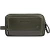 PIQUADRO - Beauty Case Uomo in Pelle - Colore Verde - Elegante e Compatto da Viaggio