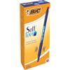 BIC Soft FeelClic Grip Penna a Sfera, a Scatto, Punta Media da 1,0mm, Confezione da 12 Pezzi, Colore Blu
