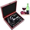 SumDirect Set apribottiglie - Cavatappi a leva, set di accessori con apribottiglie, tagliacapsule, aeratore, tappo, termometri, anelli antigoccia, spirali di ricambio e scatola in legno di ciliegio