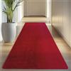 Carpettex Tappeto Runner Rosso 80x250 cm Tappeto Lavabile a Pelo Corto, Antiscivolo e Morbido, Design Monocromatico Moderno per Camera da Letto, Cucina e Corridoio