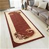 TAPISO Atlas Tappeto Passatoia Camera Corridoio Salotto Soggiorno Marrone Crema Motivo Fiori Floreale 70 x 200 cm