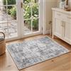 Klyvvo Astratto Tappeto da corridoio 60x90 cm, Grigio Lavabile in lavatrice, Basso Pelo Antiscivolo Ingresso, Cucina, Bagno, Camera