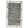 HOME ZEN HOUSEHOLD LINEN Passatoia tappeto 100% cotone art. LOVE shabby chic bordato con stampa cuori (50x240 cm, grigio)