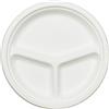 Generico 50 200 Piatti di canna da zucchero PIATTI ROTONDI A 3 SCOMPARTI 26 cm, EXTRASTRONG monouso bagassa Biodegradabile e Compostabile (50 pezzi)