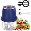 Vevirabe Tritatutto elettrico, mini robot da cucina e tritatutto per verdure, 350 ml, portatile, senza fili, ricaricabile tramite USB, potente tritatutto per cipolla, erbe, noci, contenitore in vetro facile da