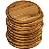 KESPER 28442 - Set di 10 piatti per carne, Ø 25 cm, in legno di acacia certificato FSC®, piatti in legno, piatti per pizza/tagliere
