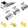 HERCHR Grattugia Formaggio Manuale in Acciaio Inox, Grattugia a Manovella per Formaggio, Grattugia Rotativa per Reggiano, Multifunzione Grattugia per formaggi con 3 Tamburi Rotanti Intercambiabili Manuale