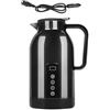 Kivivaka Bollitore portatile per auto, 12 V, 24 V, 1200 ml, in acciaio inox, da viaggio, per tè, caffè, camion (nero)