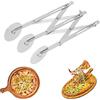 Tomotato Tagliapasta a 3 Ruote, Tagliapizza Regolabile in Acciaio Inossidabile con Manico, Affettatrice per Pizza Espandibile Rotelle Divisore per Pasta(3 Ruote)