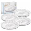SOLEPLASTIC 5 Vassoi Porta Torta Rotondi (Ø 30,5 cm) - Trasparenti con Decorazione a Stella in Plastica RESISTENTE e RIUTILIZZABILE - Porta Torte per Pasticceria, Feste, Compleanni, Matrimoni e Altro