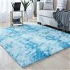 EMPVEX Tappeto di Lusso Blu Bianco Tie-Dye per Camera da Letto e Soggiorno - Soffice a 3 Strati per Cameretta dei Bambini, 140 x 200 cm