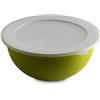 OMADA Insalatiera Antibatterica da 3,5L con Coperchio, in Plastica Colorata | Contenitore Frigo Rotondo in Polipropilene 26,5x H12 cm, con Protezione Antibatterica, Collezione Sanaliving