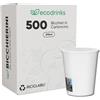 ecodrinks - 500 Bicchieri Carta Bianco da 210ml - Per Acqua, Cocktail, Bevande Calde e Fredde - Biodegradabili, Eco-friendly e Made in Italy